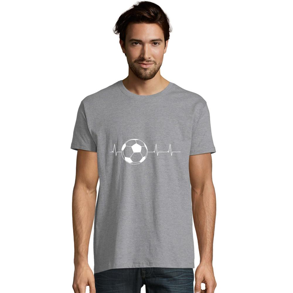 Graues Fussball Herzschlag T-Shirt